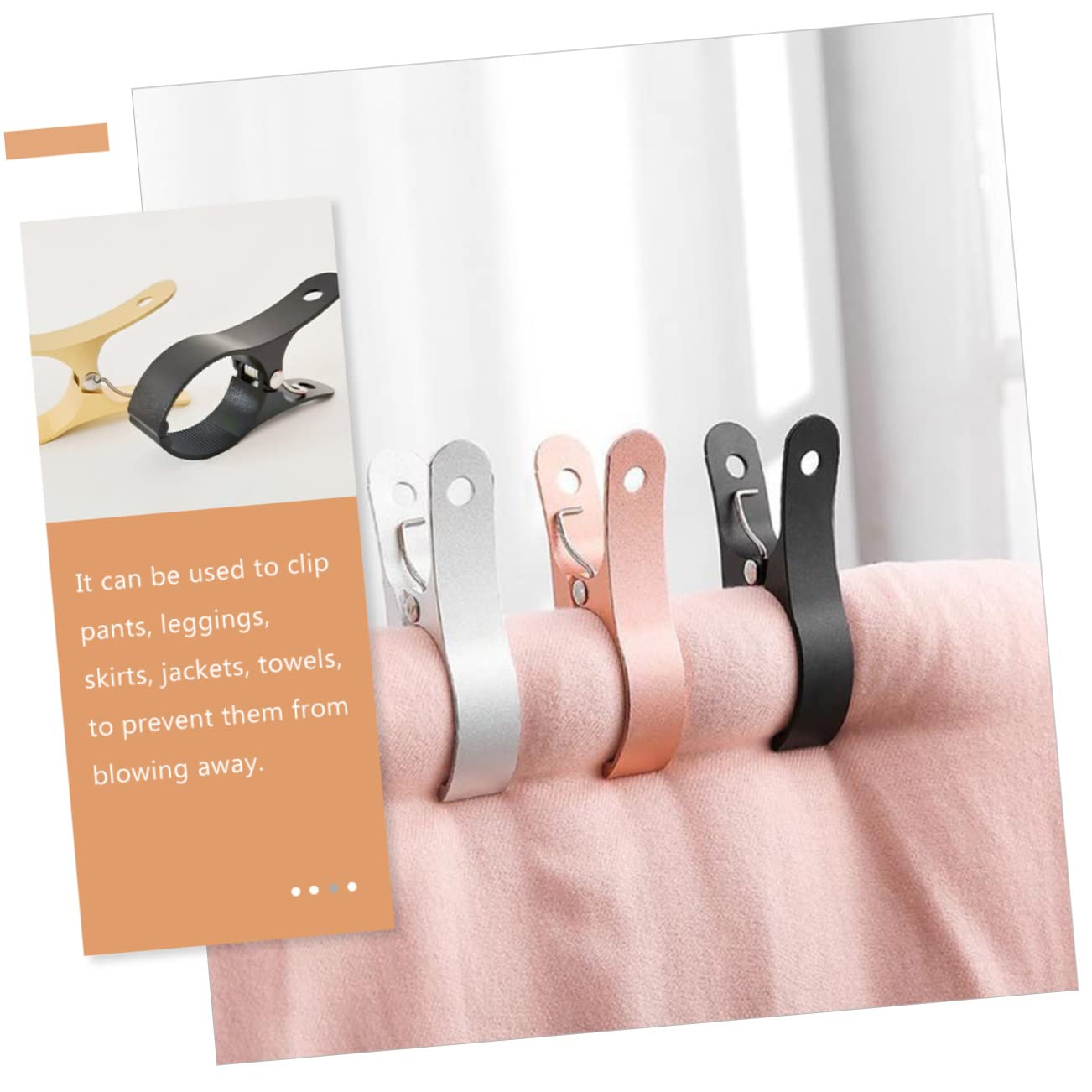 MAGICLULU 4 Pz Molletta Antivento Clip Resistenti Fermagli Per Appendere Il Bucato Clip Per Vestiti Mollette Da Esterno Lega Di Alluminio Coperta Trapuntata Domestico Vacanza