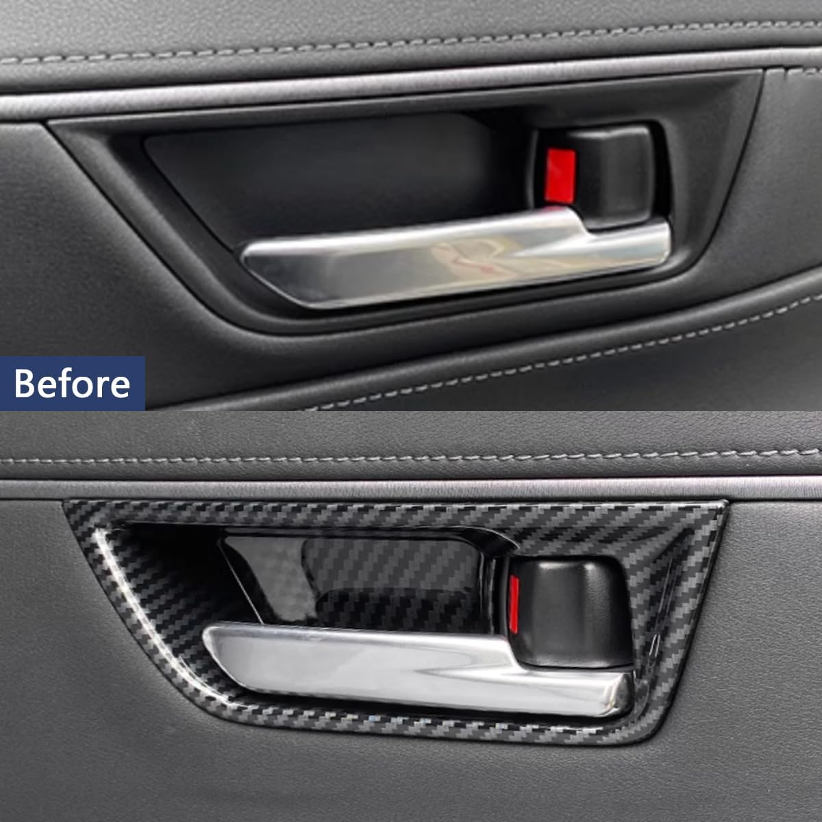 Car Accessories Fit for Toyota VENZA 2021 2022 2023 2024 Interior Door Handle Bowl Cover Trim (Carbon Fiber) 4PCS ABS