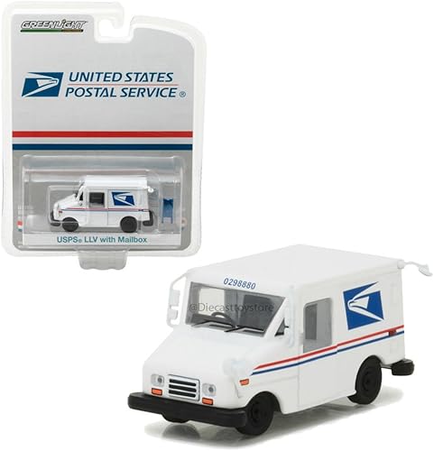 Greenlight 29888 Servicio Postal de los Estados Unidos (USPS) Vehículo de entrega por correo postal (Llv) de larga vida con accesorio para buzón