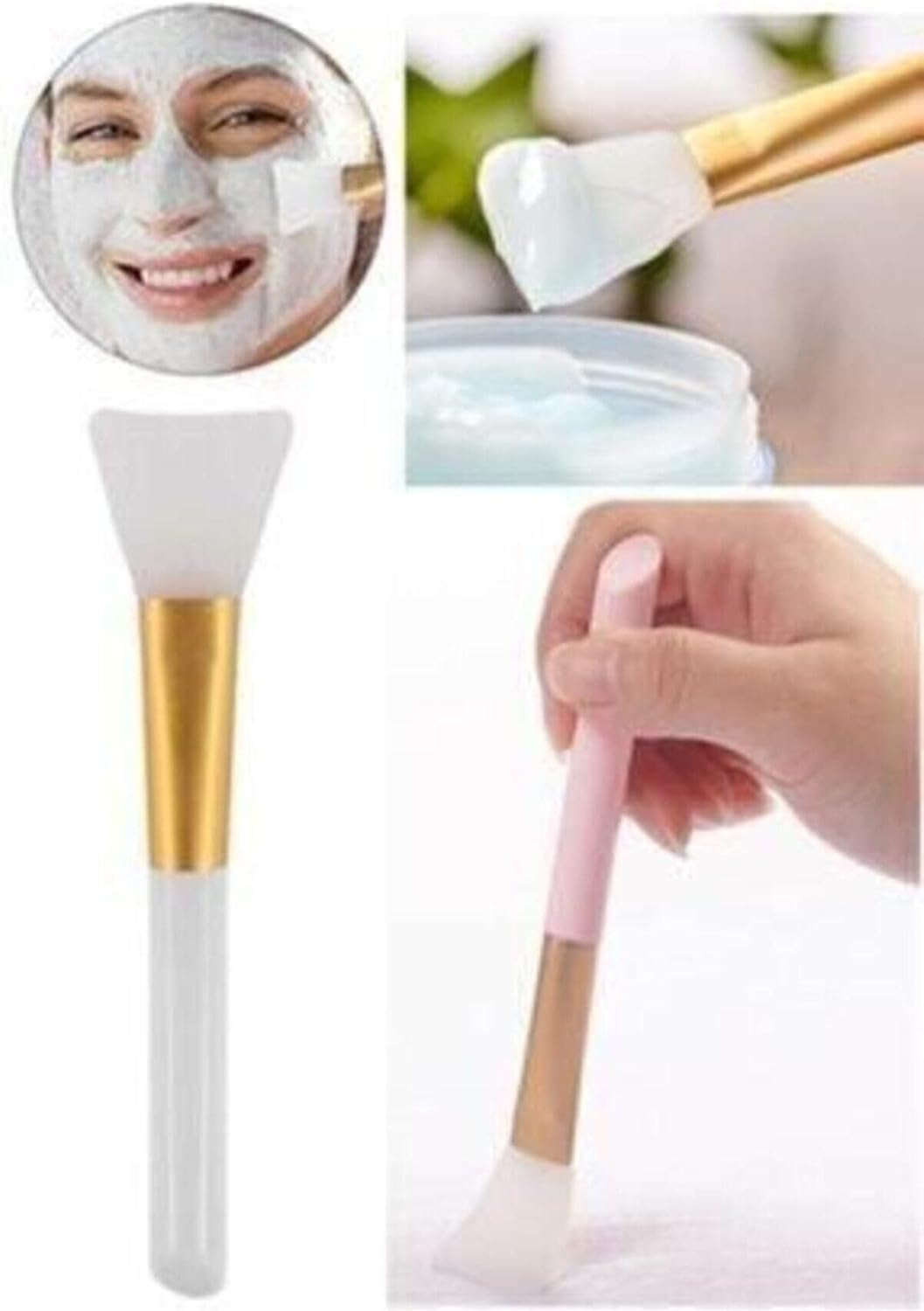MUJGAN Beyaz Silikon Maske Sürme Fırçası