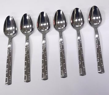 6 adet Tatlı Kaşığı Seti Paslanmaz Çelik Safir 20cm Ucuz Md Kaşık Günübirlik için ideal Sofra Seti