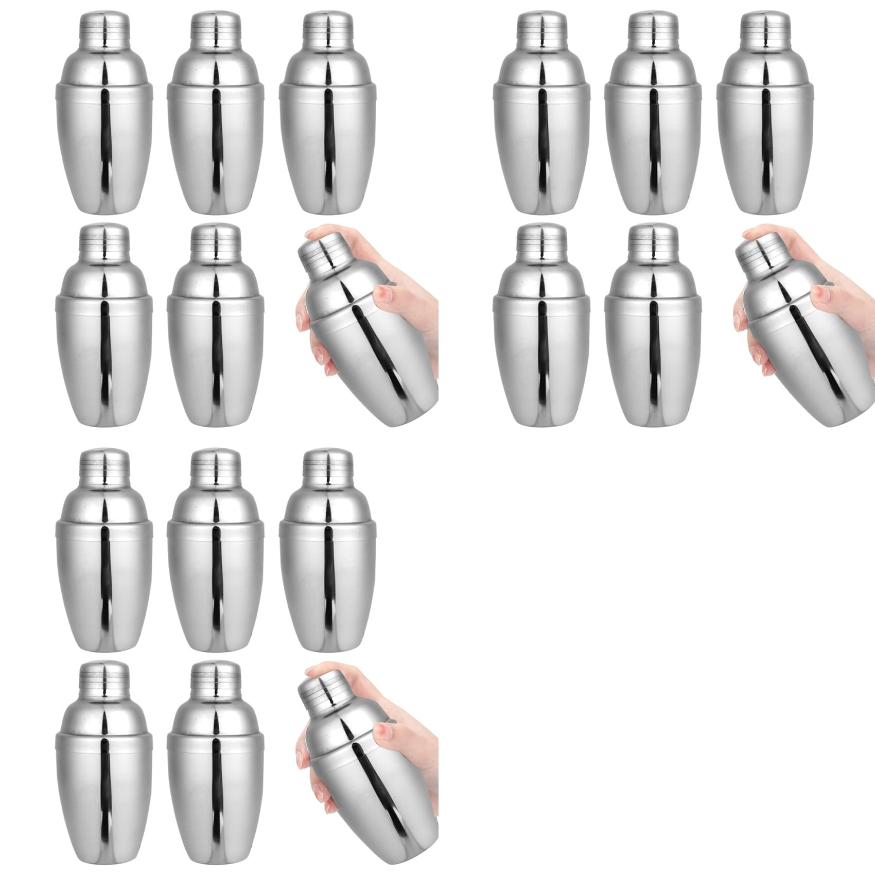 Aundhegrtt 18PCS Mini Cocktail Shaker, Drink Shakers Cocktail,Stainless Mini Shaker, Cocktail Shaker with Strainer, 250ml