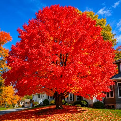 5 Red Maple Trees - 10-18" Tall Live Plants - Fast Growing Shade Trees - (5 Pack)