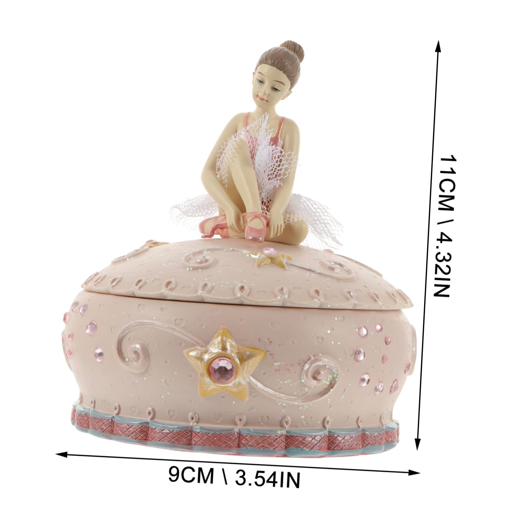 Cabilock Caja Musical de Bailarina Adorno para Hogar Almacenamiento para Joyas para Niñas Estilo Danza Rosa
