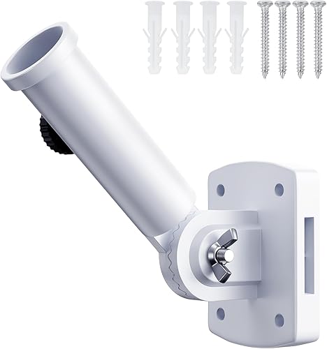 ESTTOP Soporte para asta de bandera, soporte de montaje multiposición con accesorios para exteriores, aleación de aluminio de alta calidad,