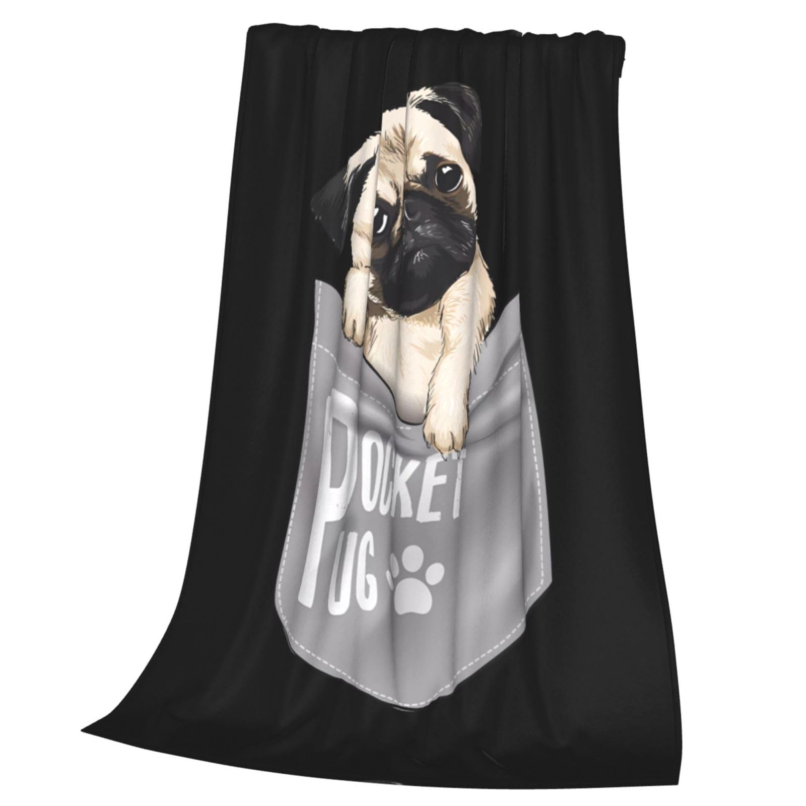 Amazon｜Chioee ブランケット フランネル ひざ掛け 面白い パグ