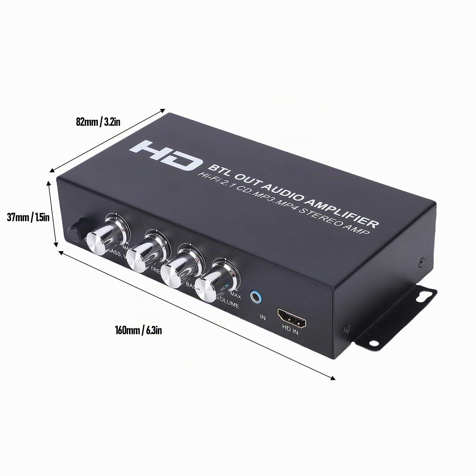 Annadue Amplificateur Audio Stéréo HiFi M045, Double Canal, Bluetooth, Compatible avec Entrées HDMI/RCA/AUX, Prise UE