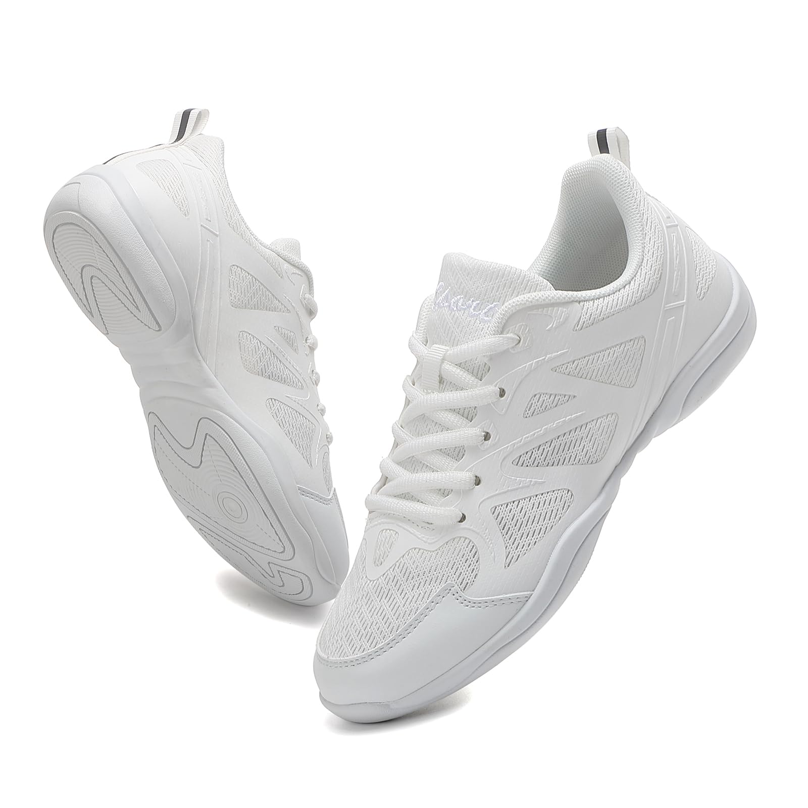 OITLSR Girls Cheer Shoes White Cheerleading Dance Shoes Youth High-Performance Breathable Cheerleading Shoes for Athletic Training Competition
