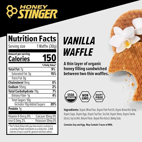 Miniatura 6 de Honey Stinger - Waffle orgánico de miel | Stroopwafel energético para ejercicio, resistencia y rendimiento | Nutrición deportiva para el hogar y el
