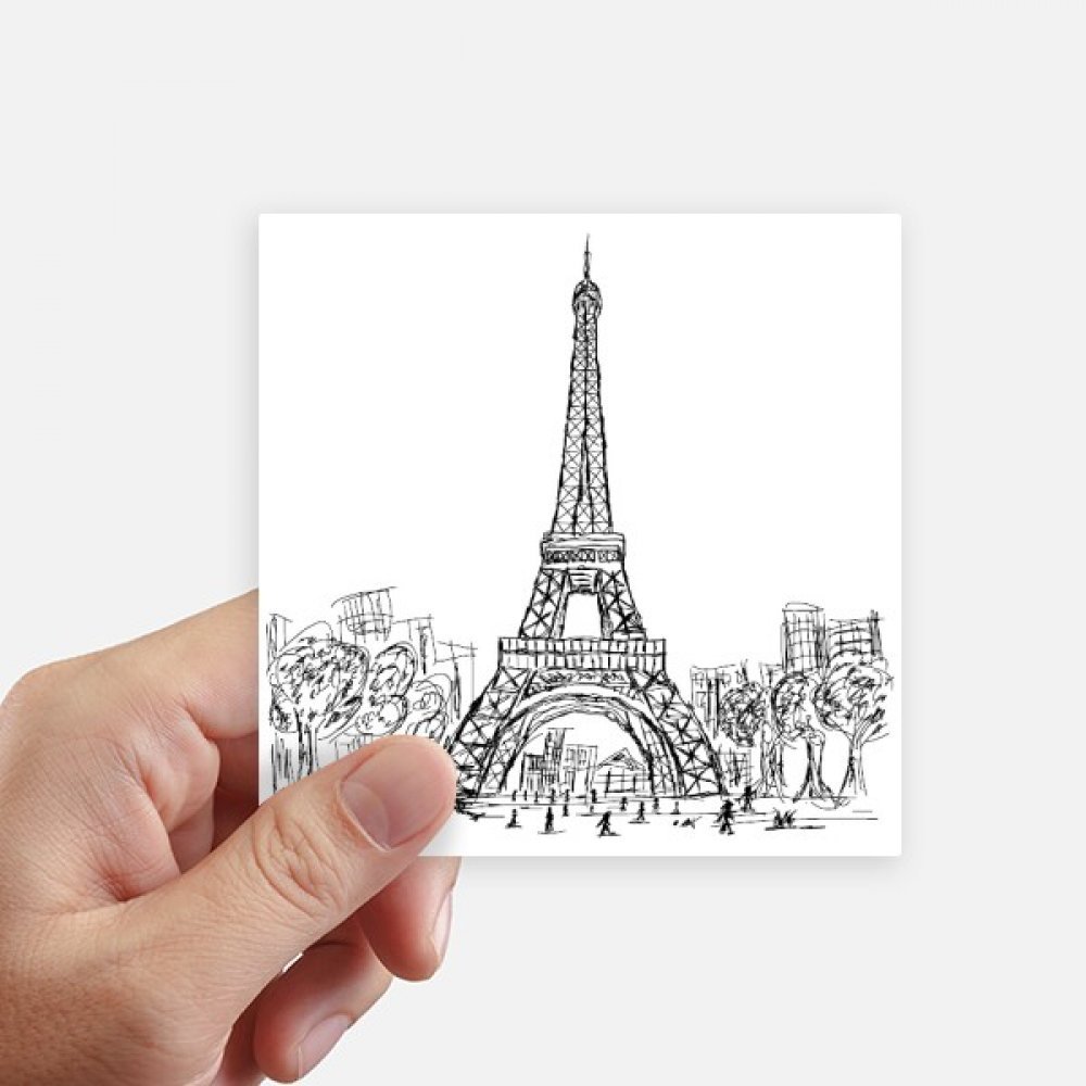 Autocollants Tour Eiffel Paris 10cm x 10cm multicolores et résistants en lot de 8 pièces