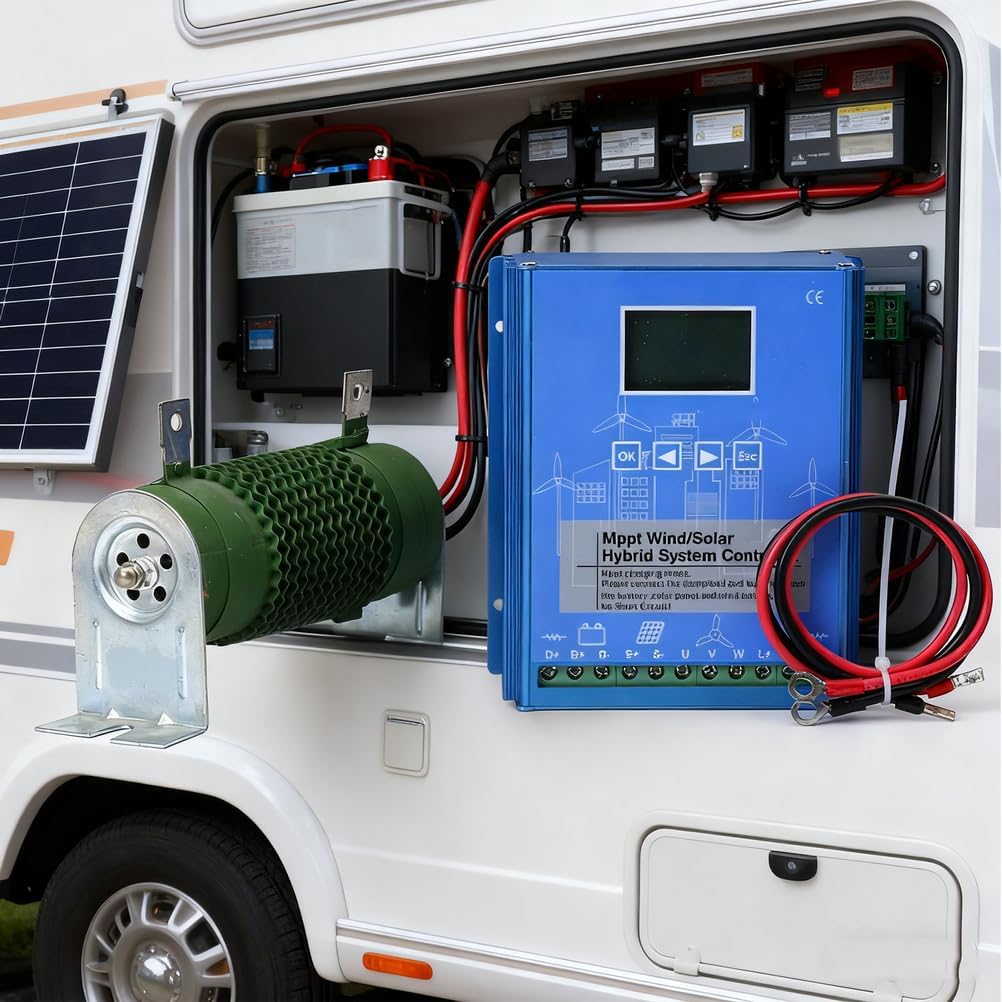 48v,HYZHANHONG 12V 24V 48V Auto-Recognition Wind Solar Hybrid Controller 9000W with LCD Display & Resistor Kit for Off-Grid Renewable Energy for Hybrid Energy Applications