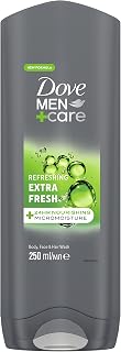 Dove Men+Care Refreshing Extra Fresh With 24-Hour Nourishing Micromoisture Technology 3-In-1 Hair, Body And Face Wash Body Wash For Men 250 Ml