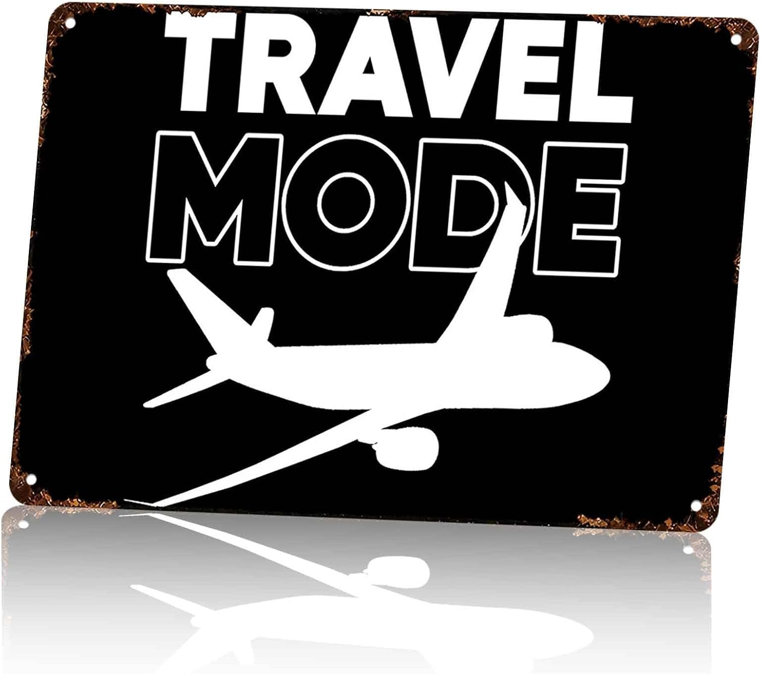 Travel Mode Airplane Metal Sign 8 x 12 Inch