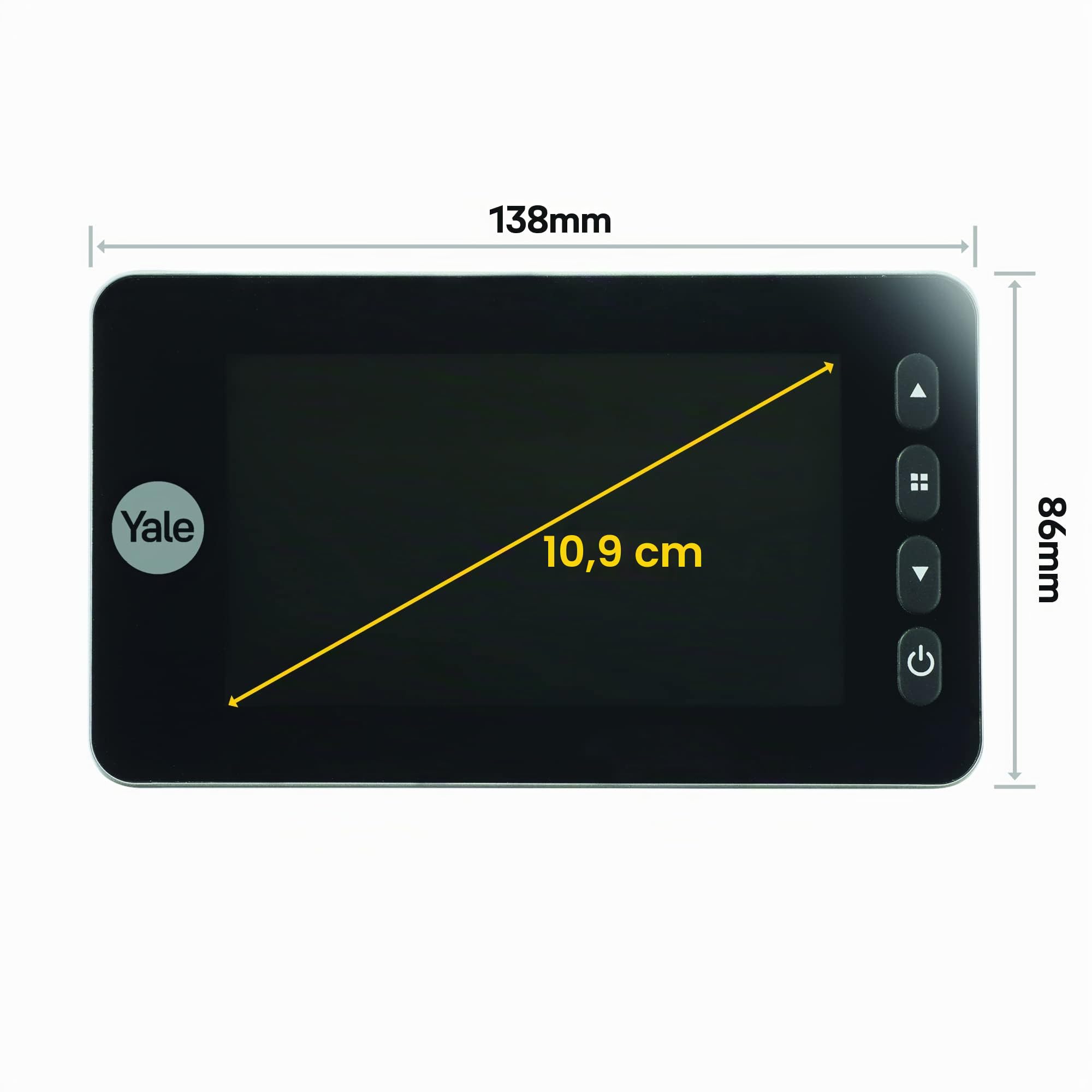 Yale Digitaler Türspion Auto Imaging- 5800 - Silber - Erfasst Bilder/Videos - integrierte Türklingel - Live-Ansicht - Bewegungserkennung - Silber