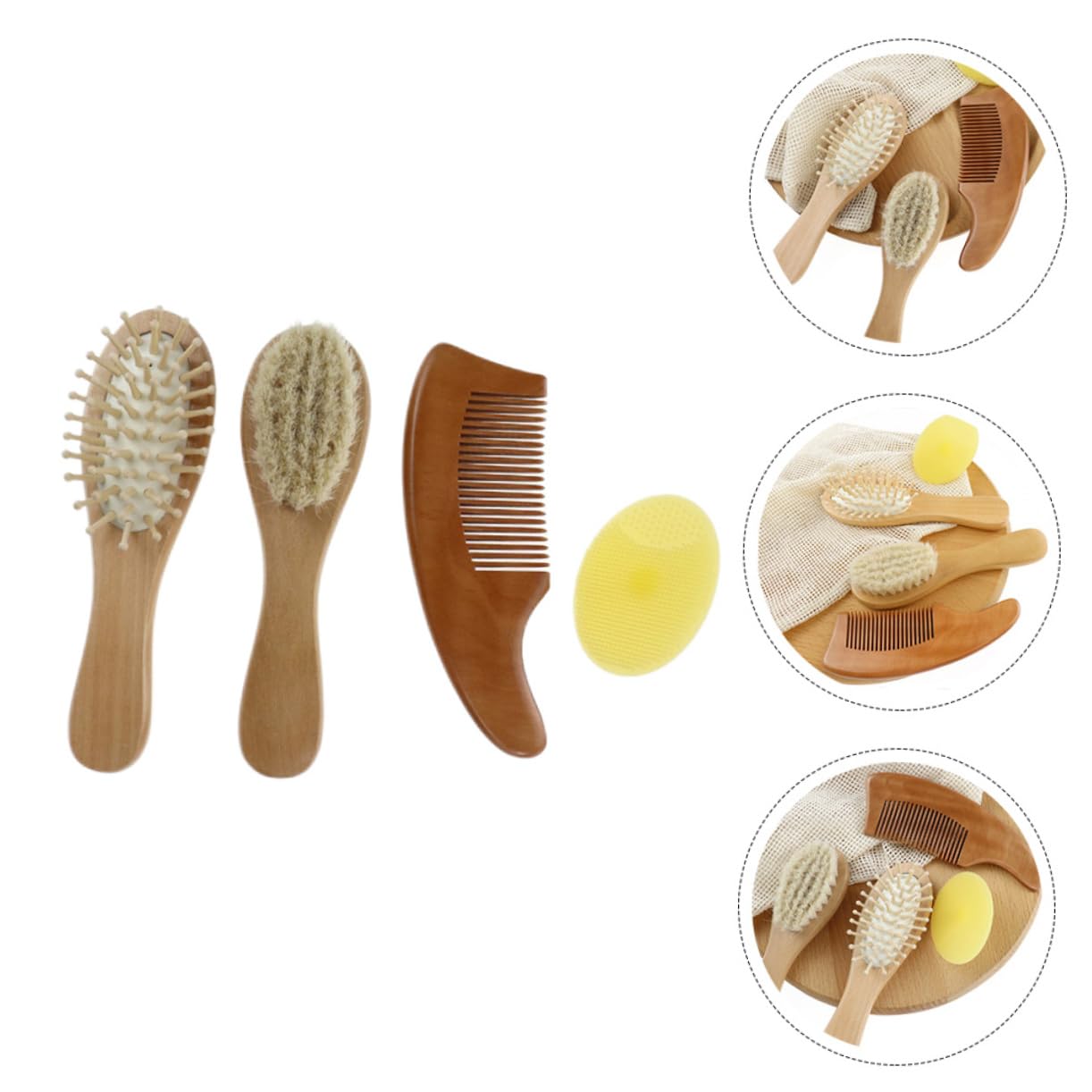 VICASKY 3sets Spazzola e Pettine Per Ragazzo Ragazza Strumenti Per Bagno e Del Capelluto Kit Da Doccia Per Ragazzo Ragazza Completamente Sicuro e Morbido Per La Delicata Del Ragazzo