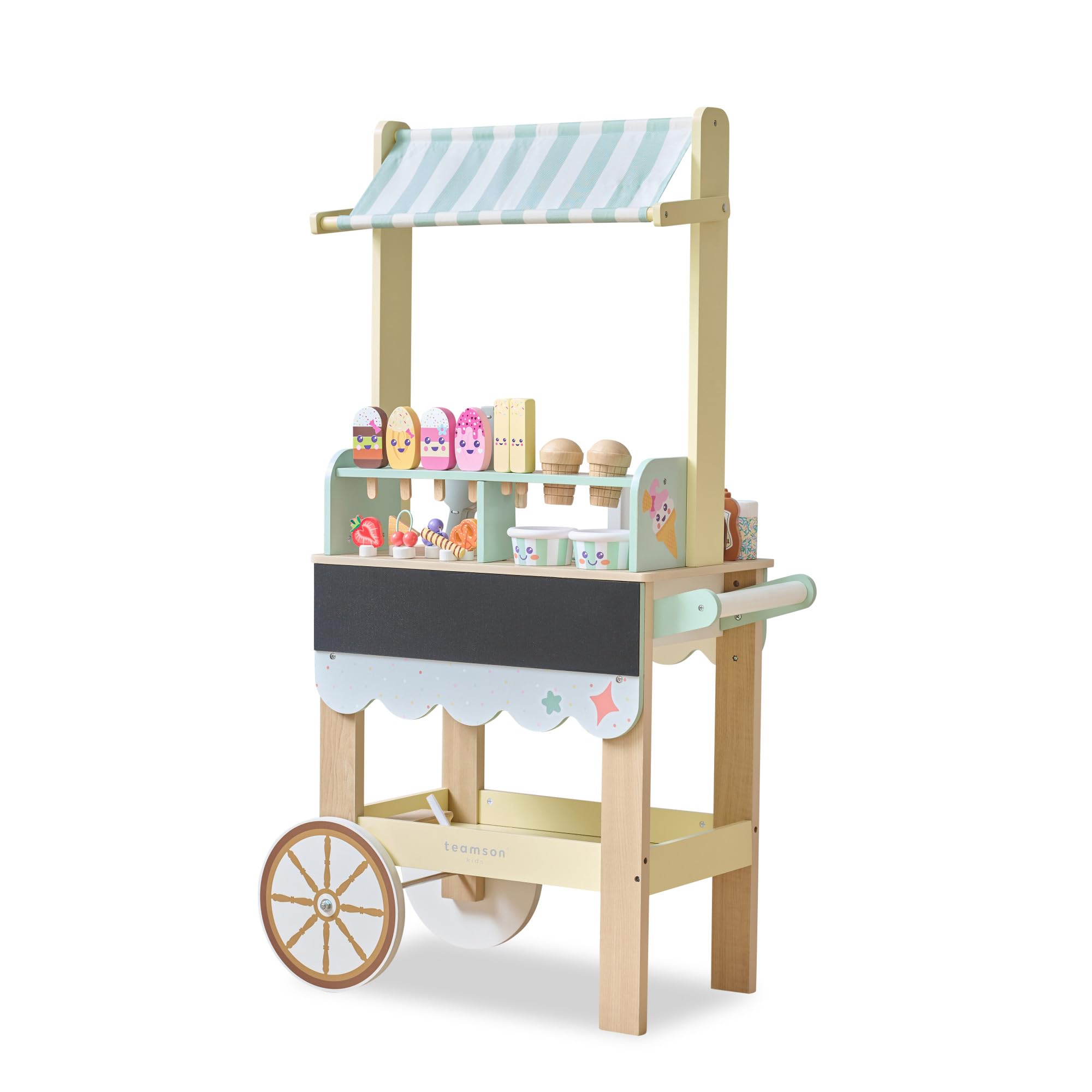 Teamson Kids - Play Ice Cream Stand - Wooden - Cream