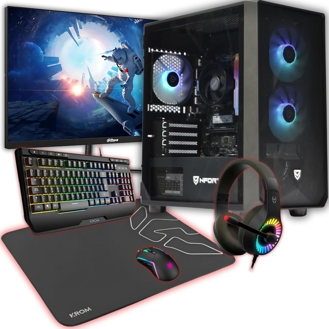 PC Gaming Completo • TrendingPC • Ryzen 5 5600GT Pro 6X 4,60Ghz • 32Gb RAM DDR4 RGB • 1tb m.2 SSD • AMD Radeon Vega 7 Graphics • Windows 11 • WiFi • Monitor 24" 100hz • Teclado, Auriculares y ratón