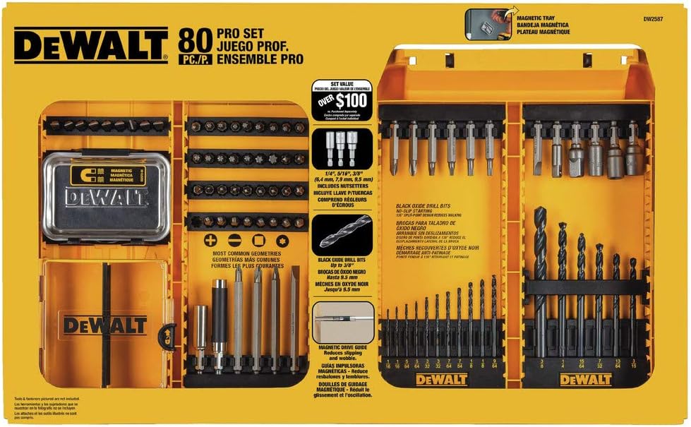 DEWALT DW2587 80-Piece Professional Drilling/Driving Set