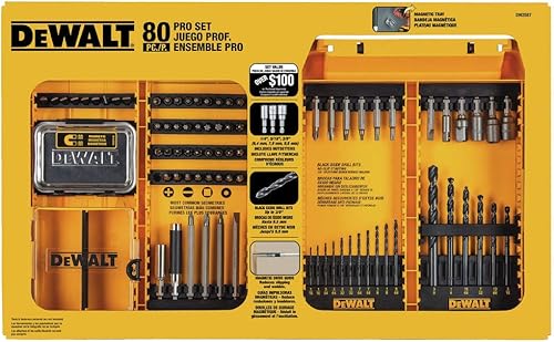 DEWALT DW2587 Juego profesional de perforación/atornillado de 80 piezas