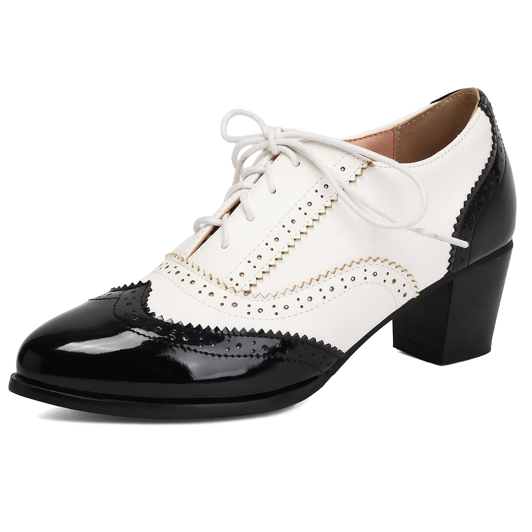 Gicoiz Charol Oxford Mujer Cordones Brogue Zapatos de Vestir