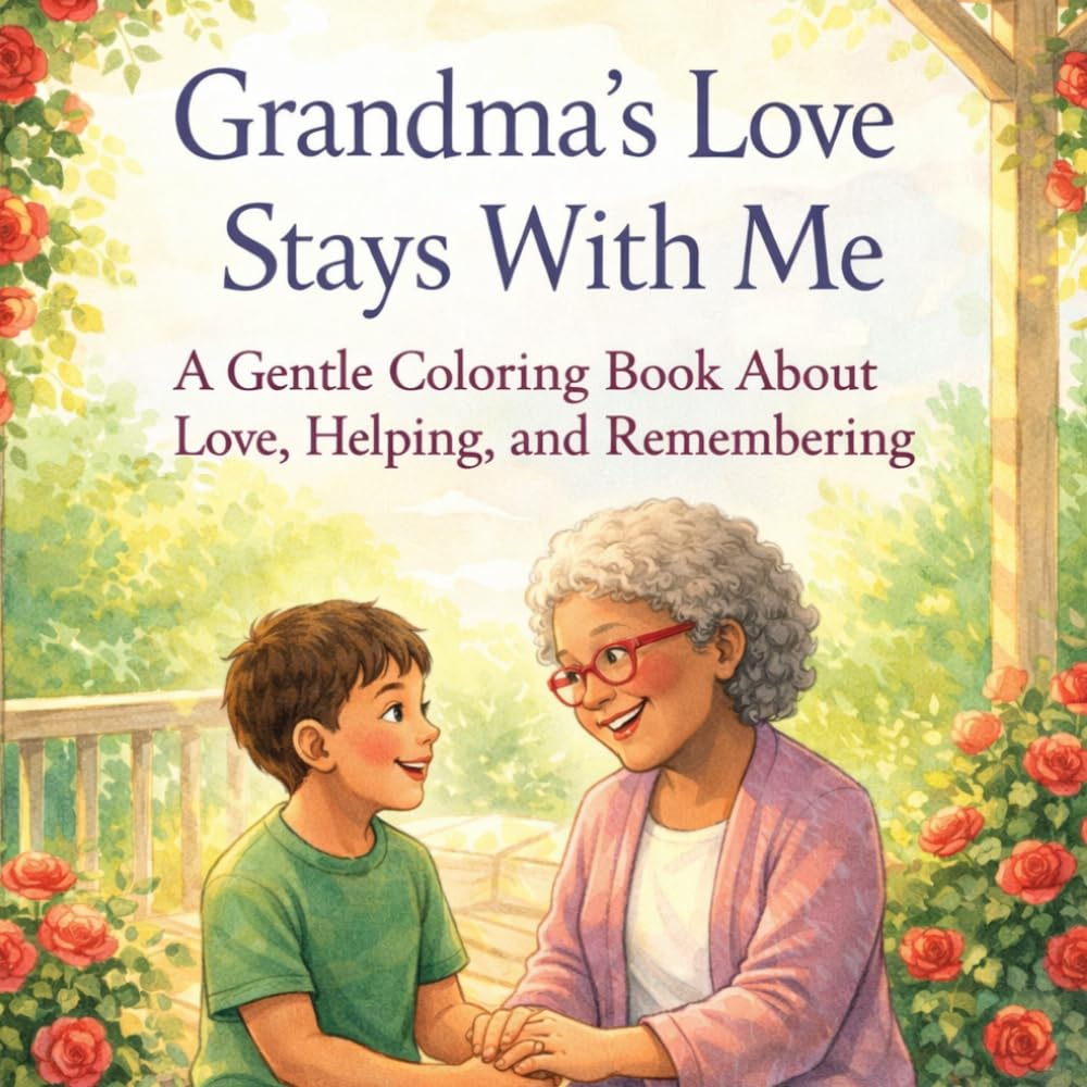 Grandma's Love Stays With Me: A Gentle Coloring Book About Love, Helping and Remembering