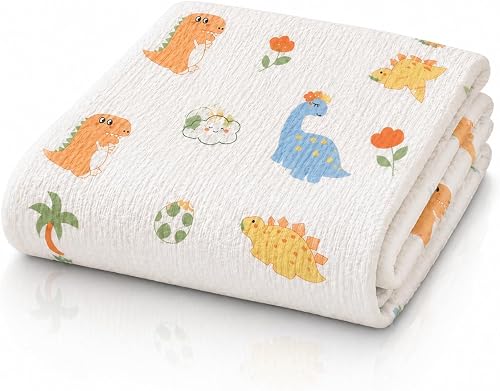 100% Cotton Muslin Baby Swaddle Blanket 110 x 110 cm | Breathable Open-Weave, Newborn & Infant, Machine Washable, Multi-Use Design, Softens with Washing