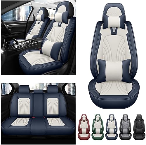 Fundas de asiento de automóvil para Nissan Rogue 2014-2023, impermeables, de piel sintética, compatibles con bolsas de aire, funda protectora de