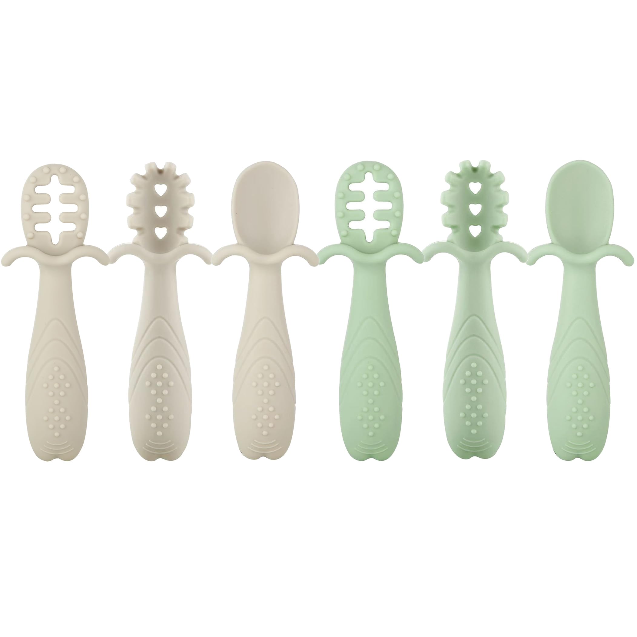 PandaEar 6er Set Silikon Lernlöffel für Baby, Babylöffel Esslernlöffel Breilöffel Fütterlöffel, Weich Flexibel Kinder Besteck BPA-frei für Säugling Kleinkind ab 4 Monaten