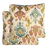 Mika Home Pack of 2 Jacquard Damask Accent Throw Pillow Cases Cushion Covers for 20X20 Inserts Cream...