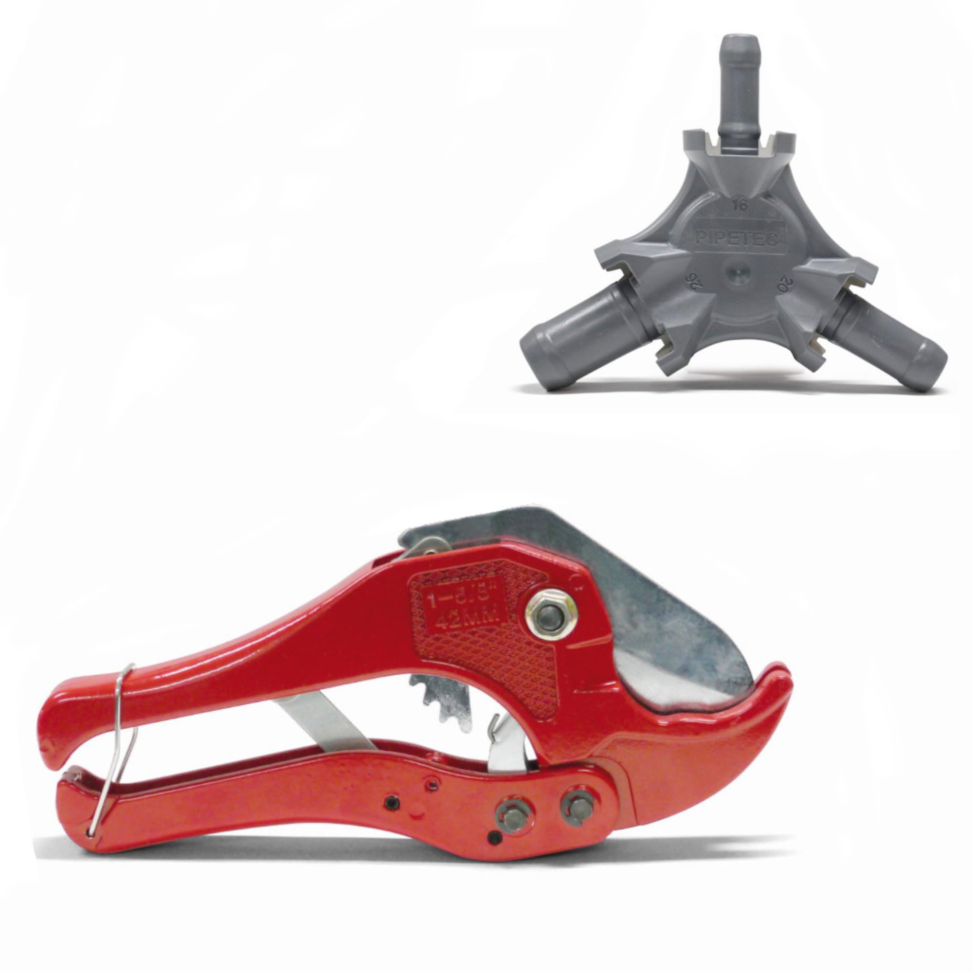 Pipetec Montage Werkzeug, SET: Rohrschere und Kalibrierer, für Mehrschicht Alu Verbundrohr