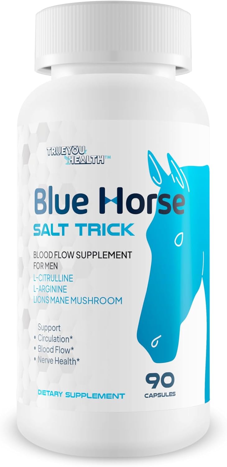 Blue Horse Salt Trick – Our Best Blood Flow Supplement for Men – Our Best Circulation Supplement – Male Circulation Supplements Nitric Oxide Vasodilator to Improve Blood Flow 7 Blue Salt Trick for Men