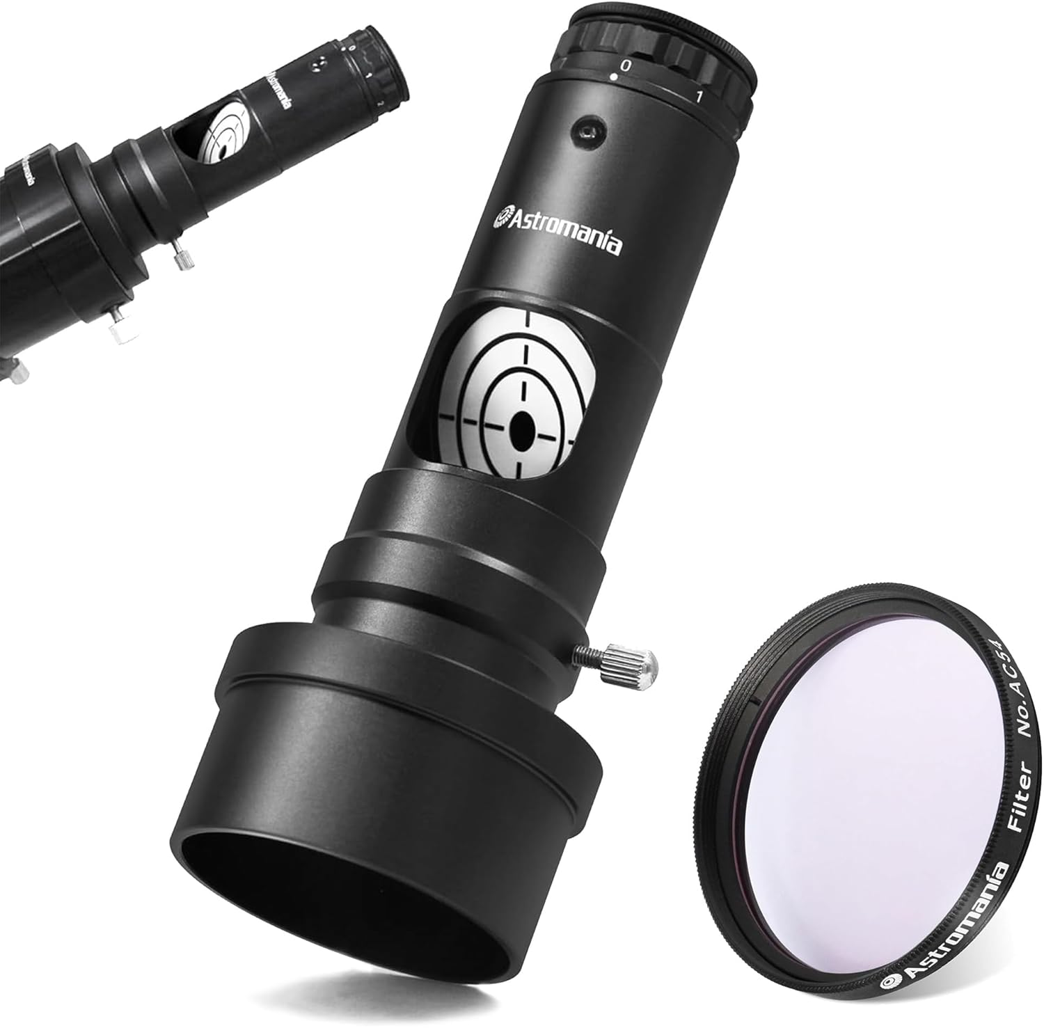 Astromania 2" Color/Planetary Filter for Telescope - #AC54 - Bundle with - 1.25 Inch Laser Collimator with 2 Inch Adapter