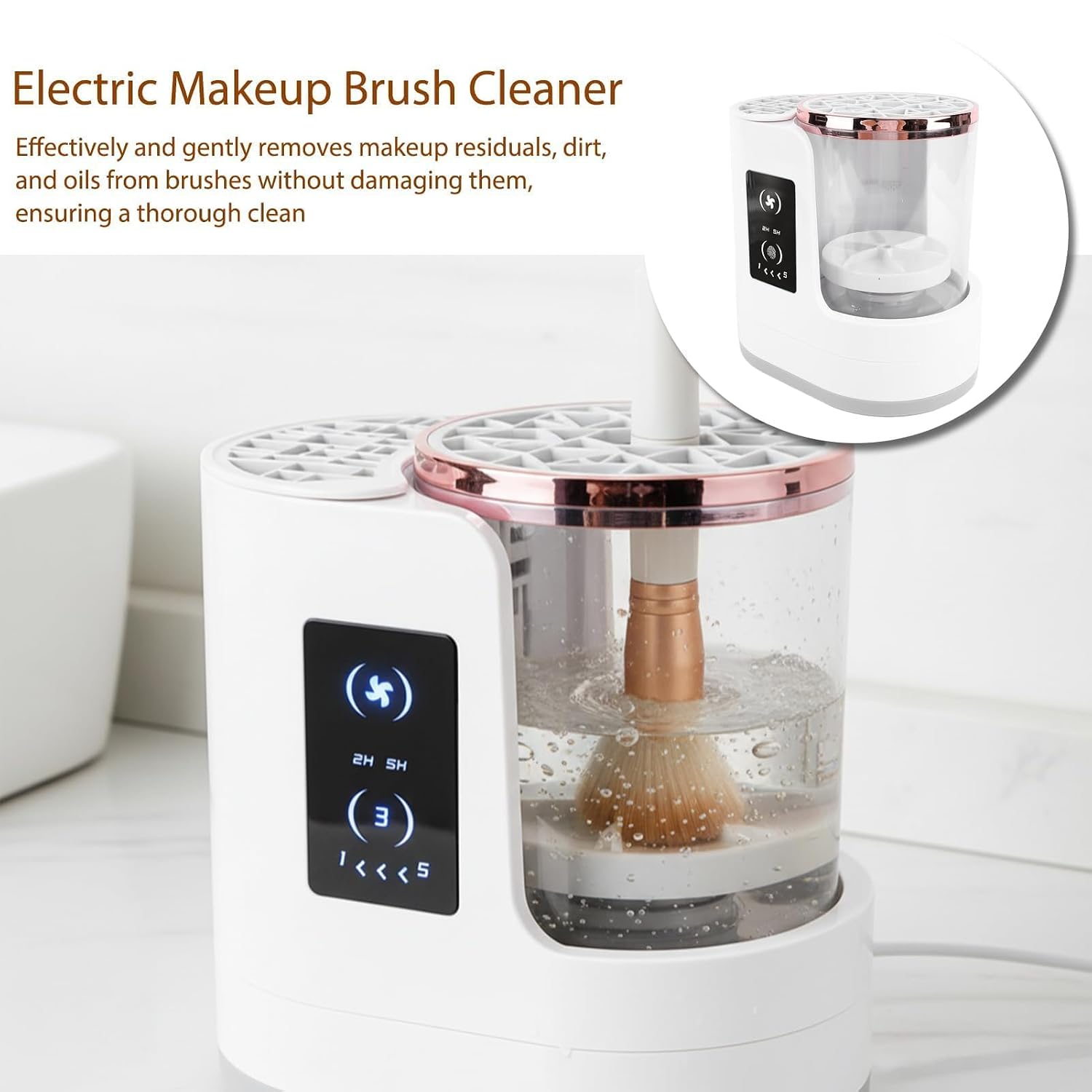 3-in-1 Electric Makeup Brush Cleaner Machine & Dryer, Portable Automatic USB Cosmetic Brushes Cleaner Tool with Automatic Cleaning and Drying Functions for All Size Beauty Makeup Brush Set