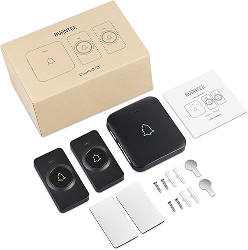 Miniatura 9 de AVANTEK Timbre de puerta inalámbrico, mini timbre inalámbrico impermeable CB-21 que funciona a más de 1000 pies, 2 botones remotos pueden tener