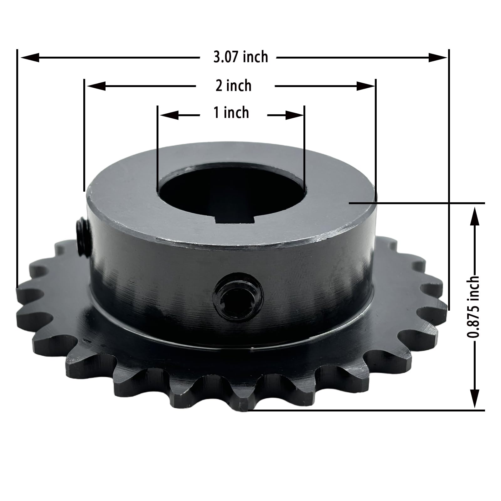 Saelno #35 Roller Chain Sprocket Type B 1 inch Bore 24 Tooth