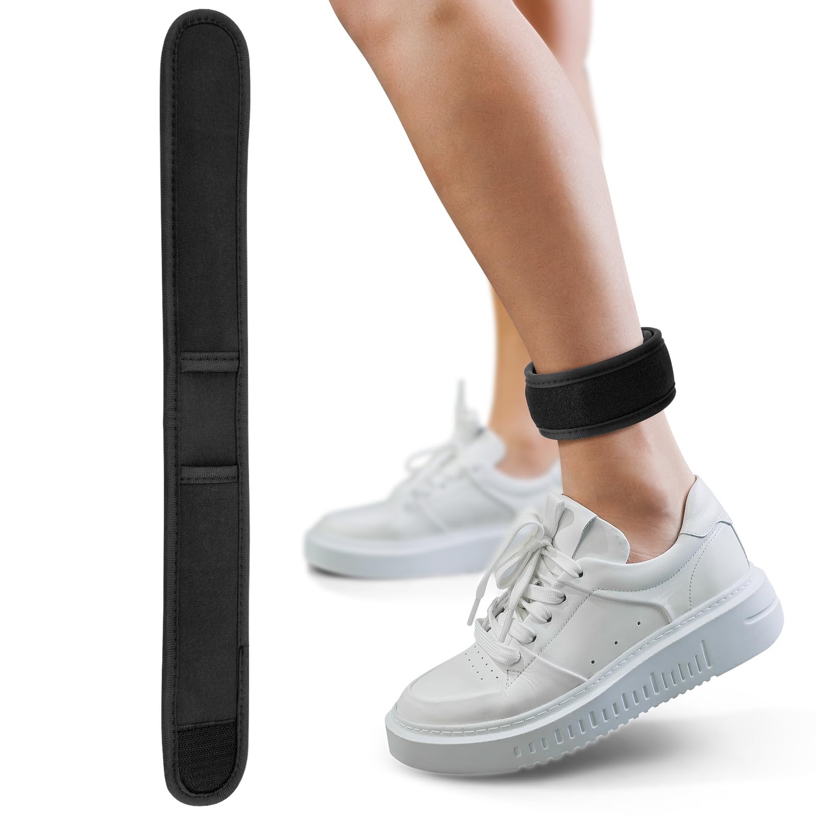 Xxerciz Ankle Band Compatible with Fitbit Inspire 3, Fitbit Charge 6 Fitness Tracker, Soft Adjustable Fitness Pedometer Ankle Strap for Men and Women (Medium)