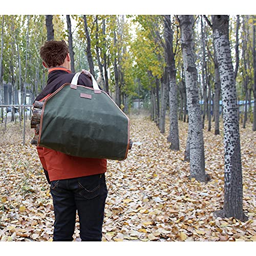 image for INNO STAGE Canvas Log Carrier Bag,Waxed Durable Wood Tote, Fireplace S