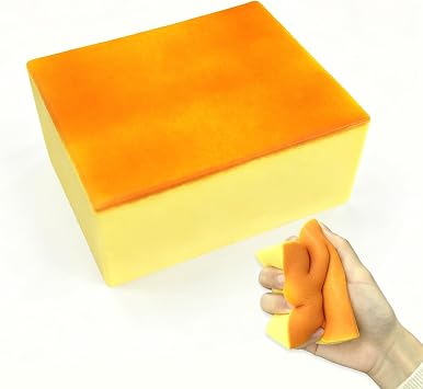 Yellow Cheese Squishy Slow Rising, Squishy Squeeze Cheese Block Fidget for Adults, Stress Relief, Stocking Stuffer & Party Favor
