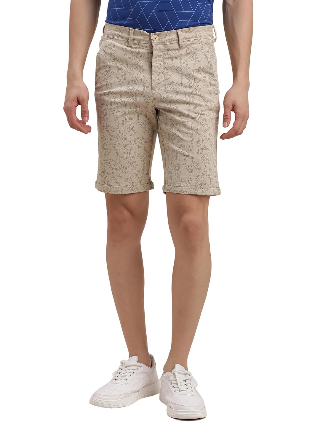 turtle Men Cotton Stretch Printed Beige Casual Shorts-picture-26
