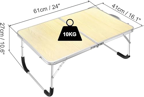 Miniatura 7 de PATIKIL Mesa plegable para laptop, escritorio de regazo portátil, mesa de picnic para cama, aperitivos, escritorios de trabajo para cama, sofá