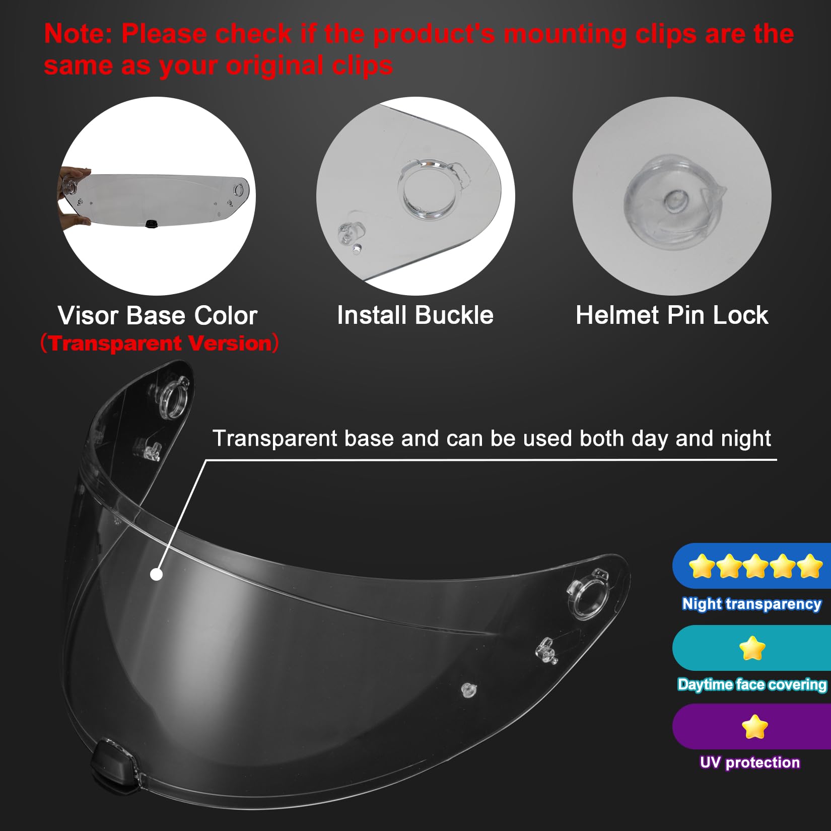 Visiera HJC Per I70 Con Perni (trasparente - Foto 3