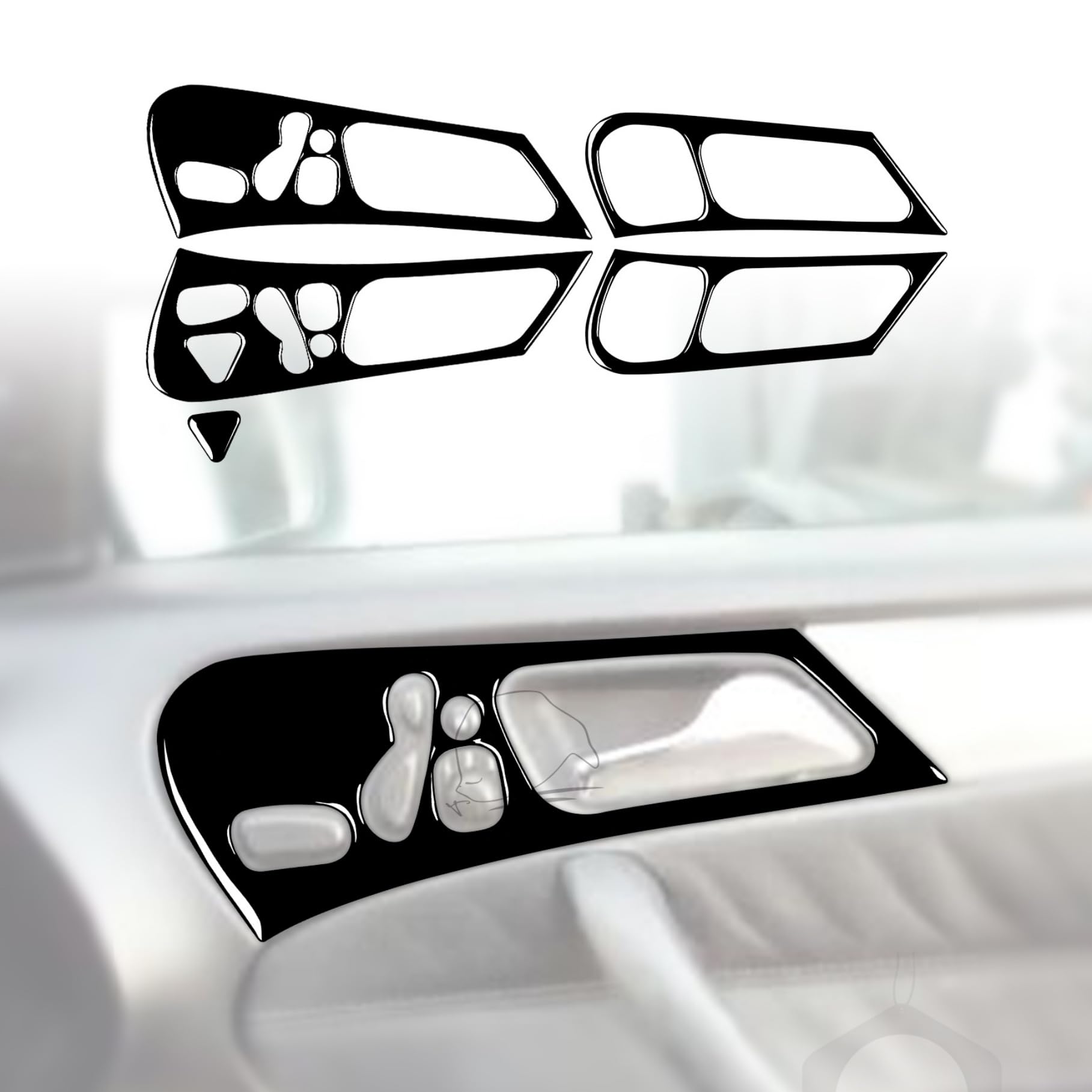 Vinilo de policarbonato negro para marco de coche Mercedes Benz Clase C W203 2006 A38
