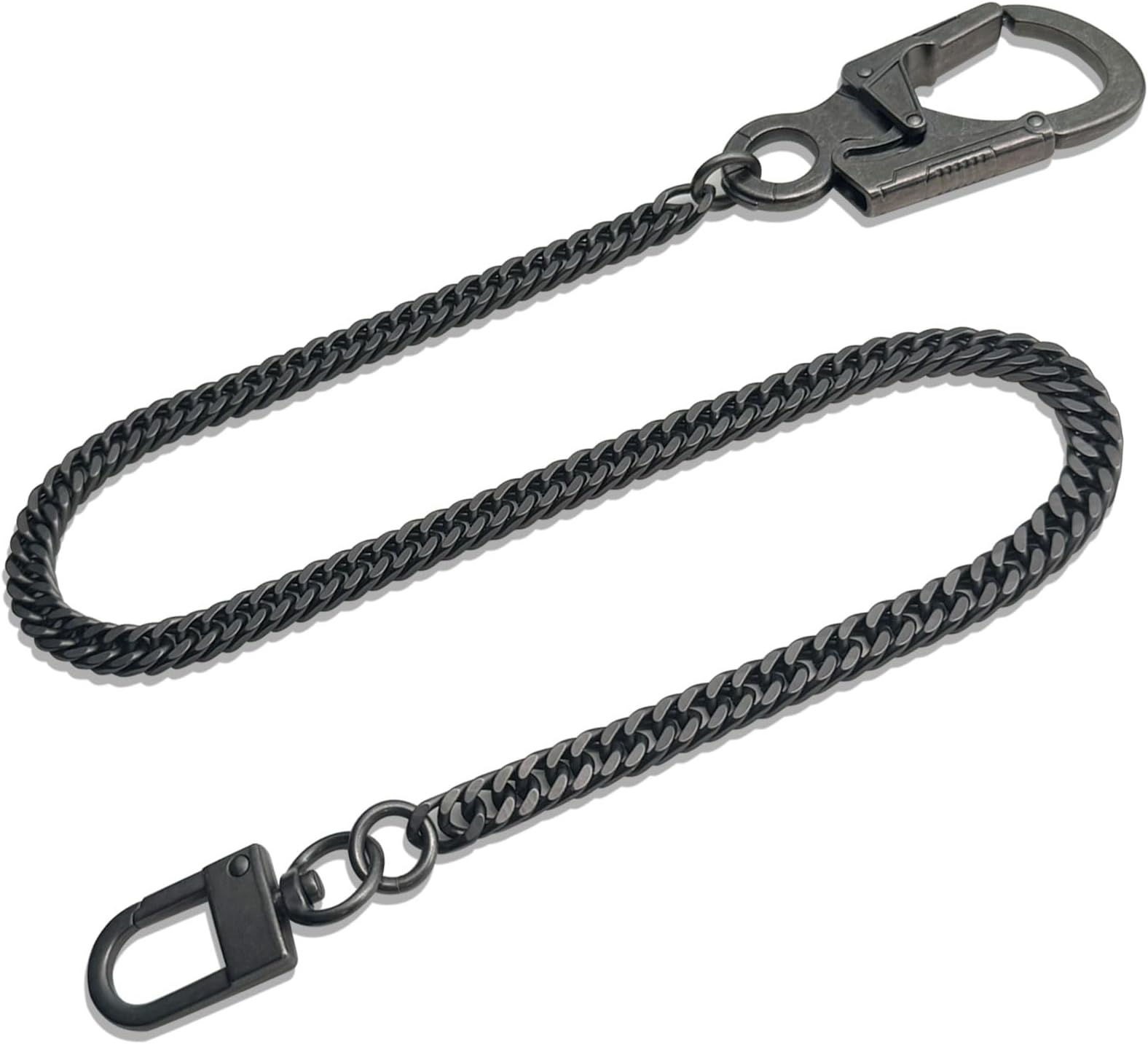 Ahiller Men's Wallet Chain - 25" Stainless Steel Heavy Duty Key Chain with Alloy Carabiner & Double Lock, for Biker Punk Style Accessories