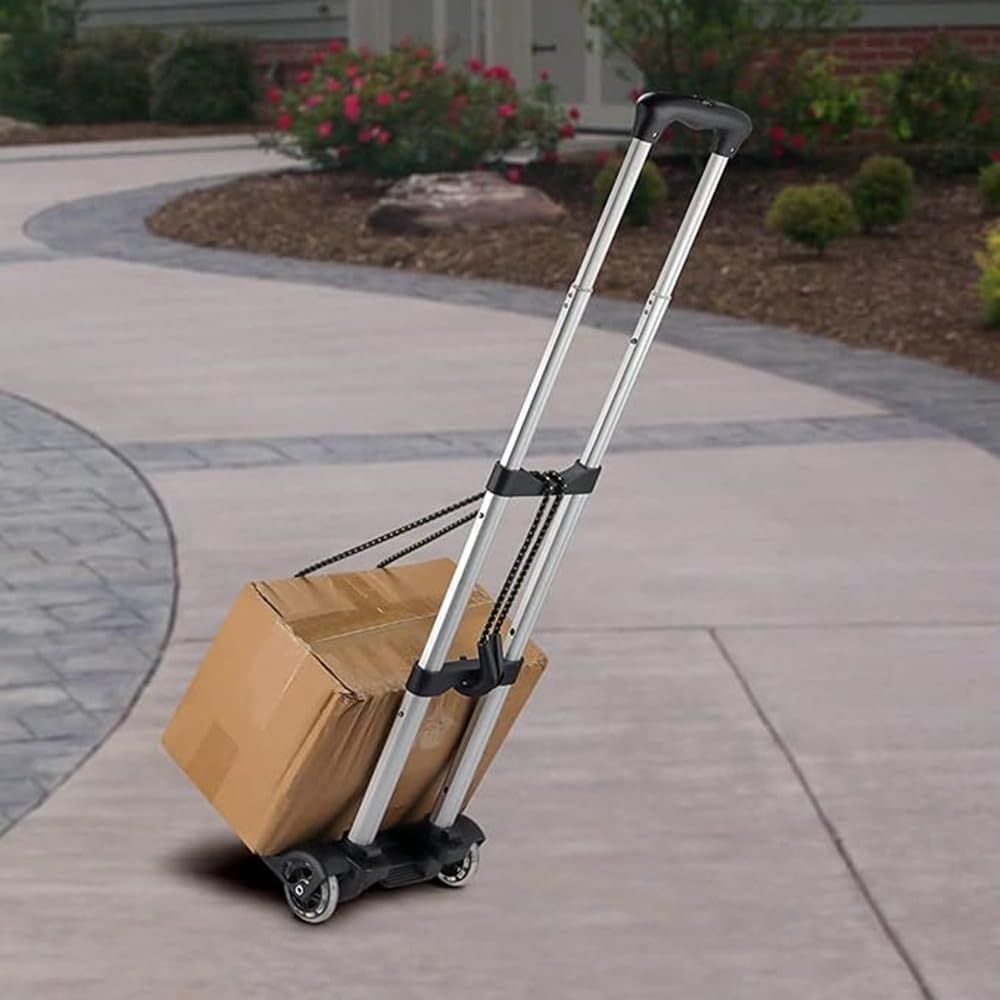 MAXBROTHERS Diable Pliant Chariot de Voyage-Capacité de Charge de 40 Kg Diable Pliant 2 Roues avec 2 Cordes Elastiques, Chariot Portable et Pliablecapacité pour Les Bagages,Shopping,Voyage