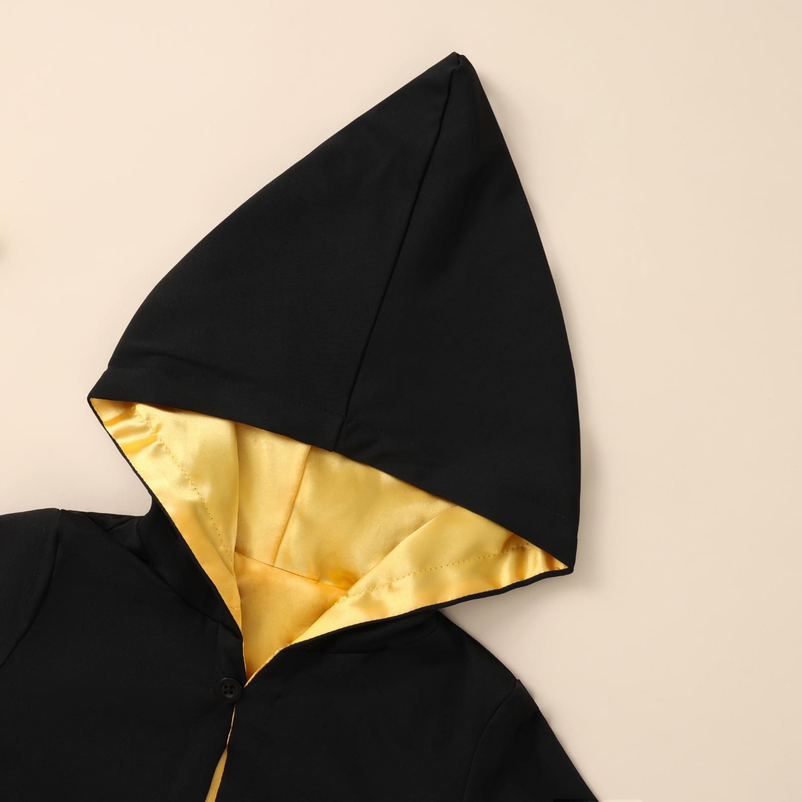 Miyanuby Toddler Wizard Cloak & Scarf Set 2-Piece Kids Fancy Dress Outfits Wizarding World Role Play for Boys Girls 1-6 Years Halloween Christmas Party Yellow - Image 3