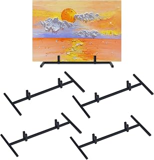 5 Pcs Metal Display Stand,Glass Stands For Display,Art Stands Suitable For Colored Ceramic Tiles, Glass Art Creation, Photo, Plaques, And Collectibles,Used For Home, Office, Or Trade Shows(Black)