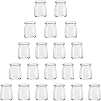 Vista 9 de Encheng Tarros pequeños de yogur, tarros de vidrio transparente de 4 onzas con tapas, recipiente de yogur de vidrio con tapas (PE), tarro de pudín