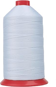 Heavy Duty Bonded Nylon 66 Sewing Thread 2000 Yards 16 OZ for Canvas Furniture Upholstery Leather Goods Automotive Leather Footwear Outdoors 630D/3 T210#207, White