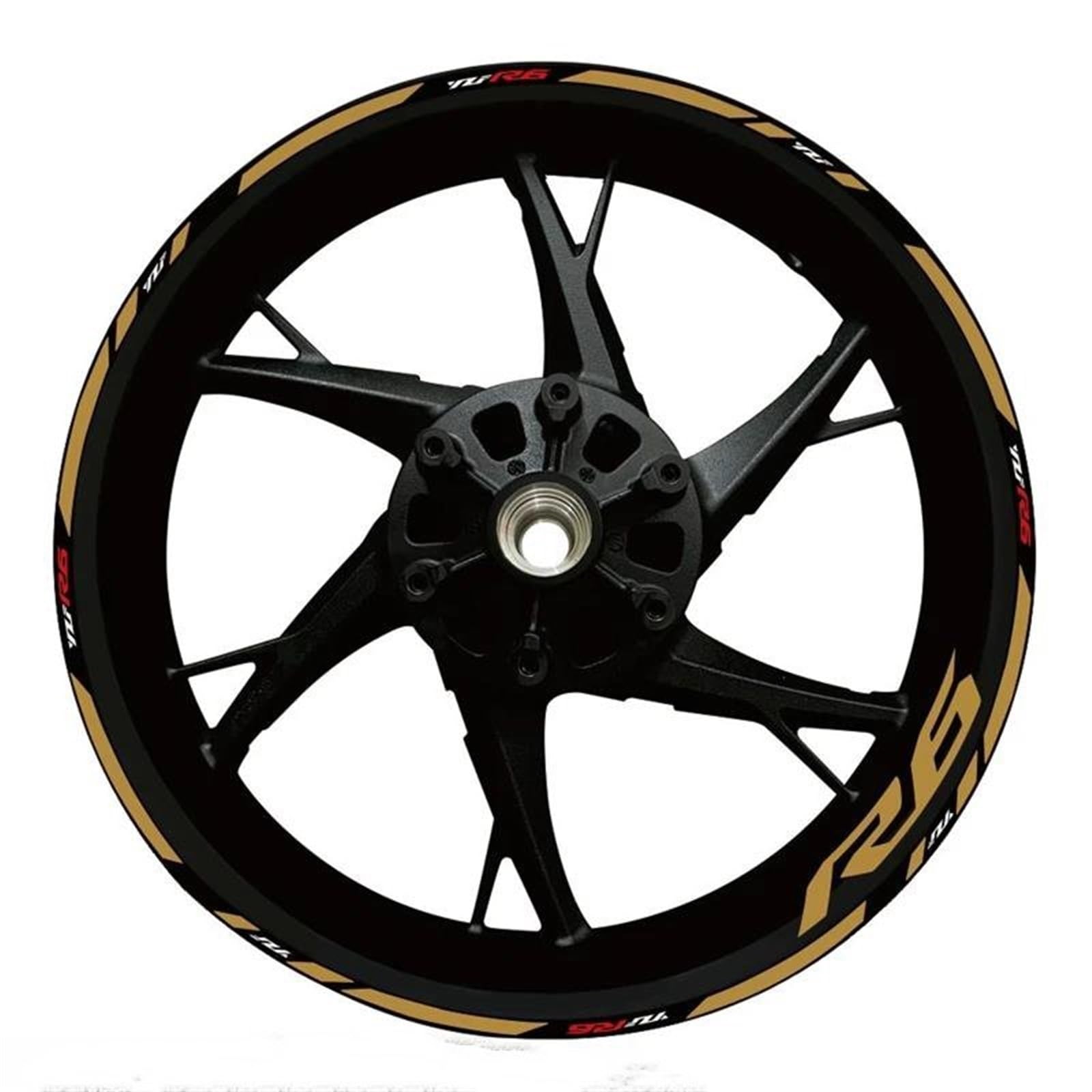 Stickers Motorcycle Wheel Stickers Night Reflective Decorative Rim for Yamaha YZFR6 YZF R6(Style 18)