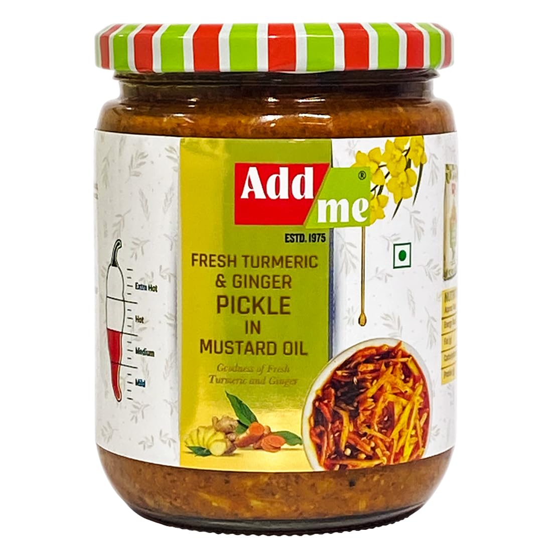 Add me Homemade Haldi aur adrak ka achar 500gm, Fresh Mix Pickle of Turmeric and Ginger Glass Pack - Image 5 thumbnail